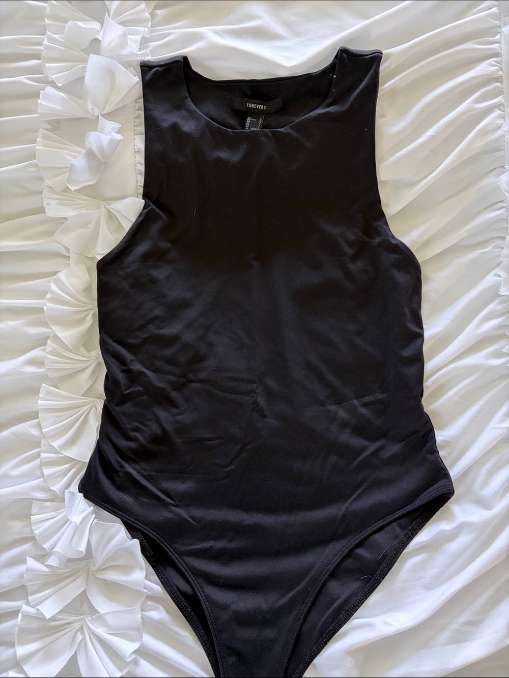 Forever 21 Black Sleeveless Crewneck Bodysuit